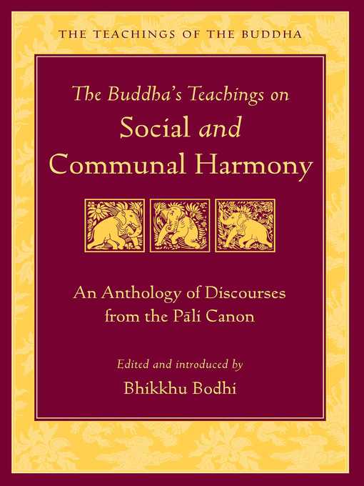 Title details for The Buddha's Teachings on Social and Communal Harmony by Bodhi - Available